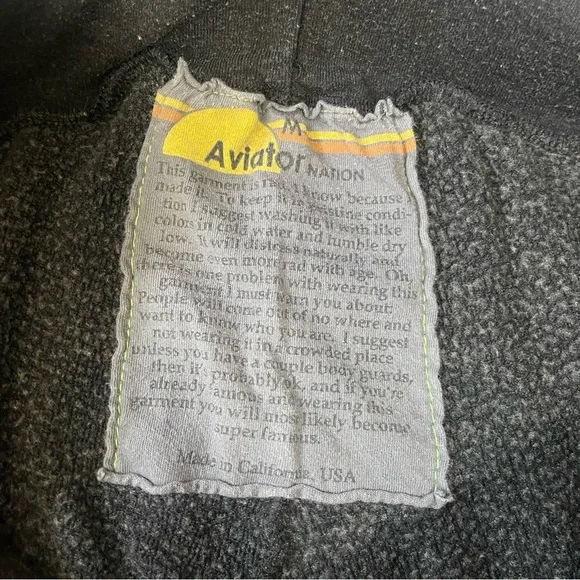 Aviator Nation Dark Grey Rainbow Prism Jogger Size M - Picture 10 of 11